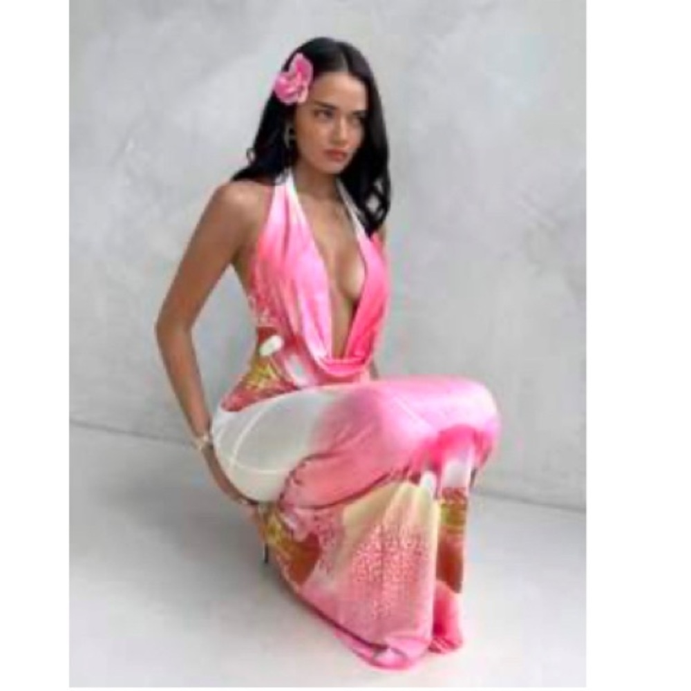 Elegant Pink Maxi Dress